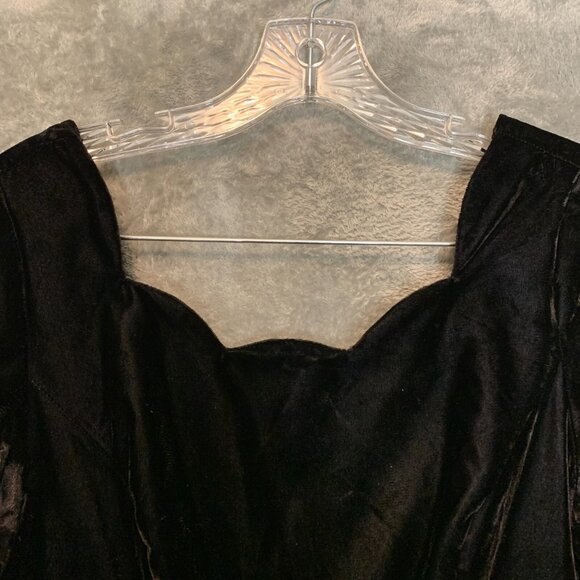 Vtg Stage Accents Women Dark Romantic Whimisgoth Fairy Grunge Velvet Dress 10 - Picture 4 of 12